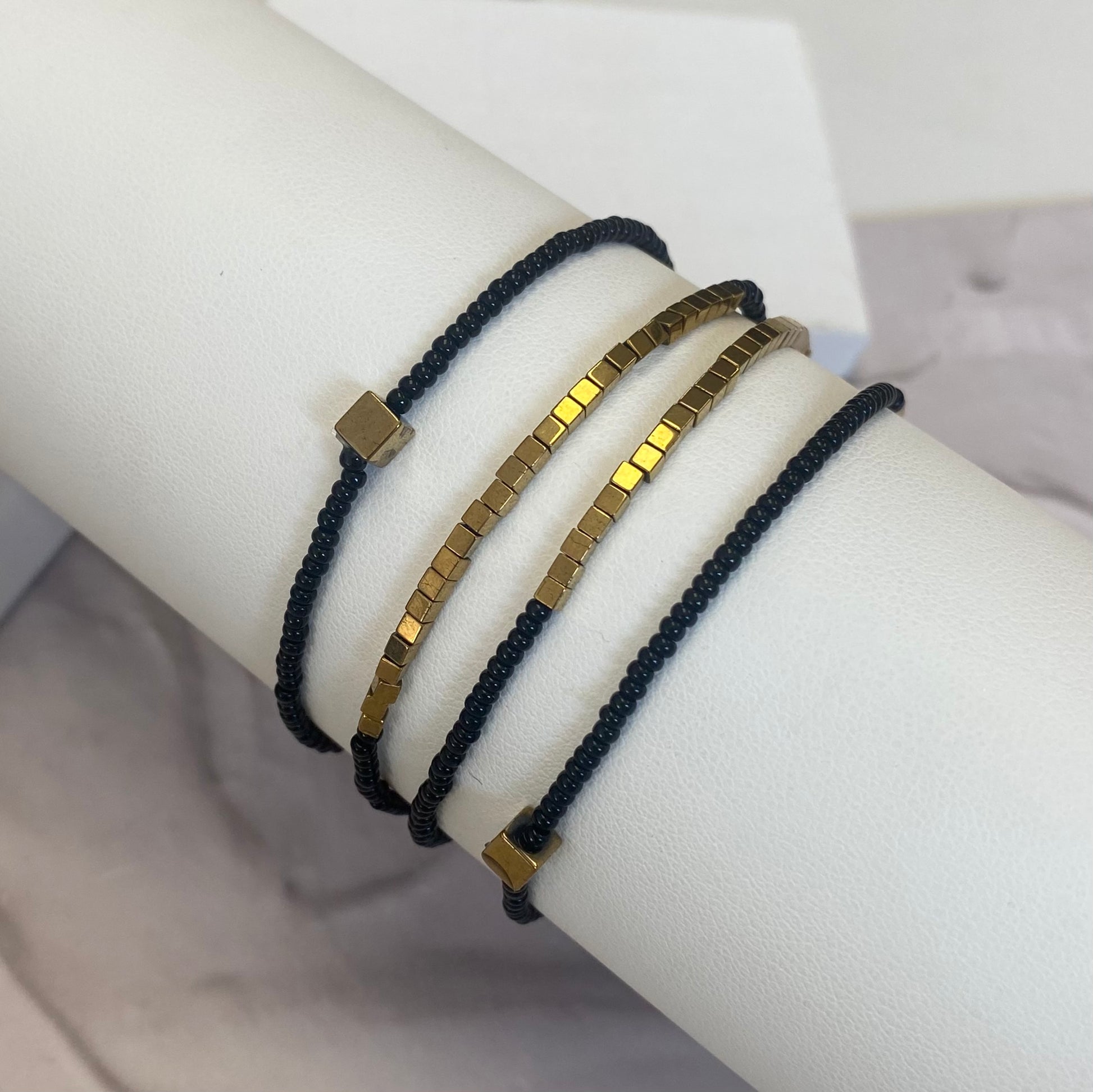 Aurora Crafted Style-Disco Bracelet in Gold and Black-BRACELETS-Aurora Crafted Jewellery-