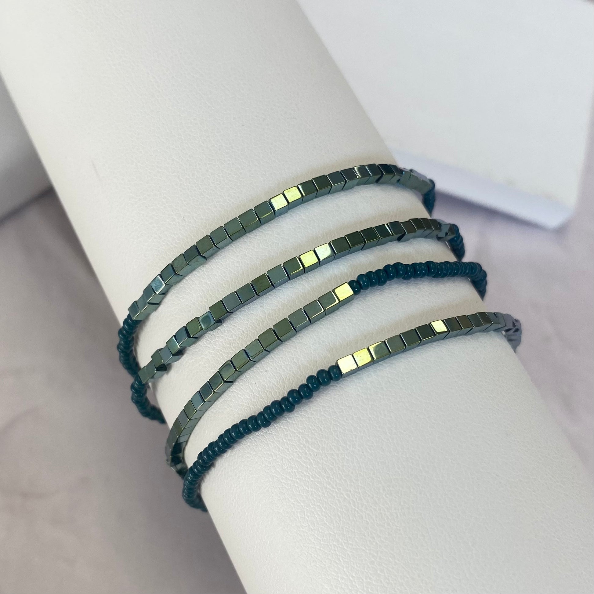 Aurora Crafted Style-Disco Bracelet in Green and Teal-BRACELETS-Aurora Crafted Jewellery-