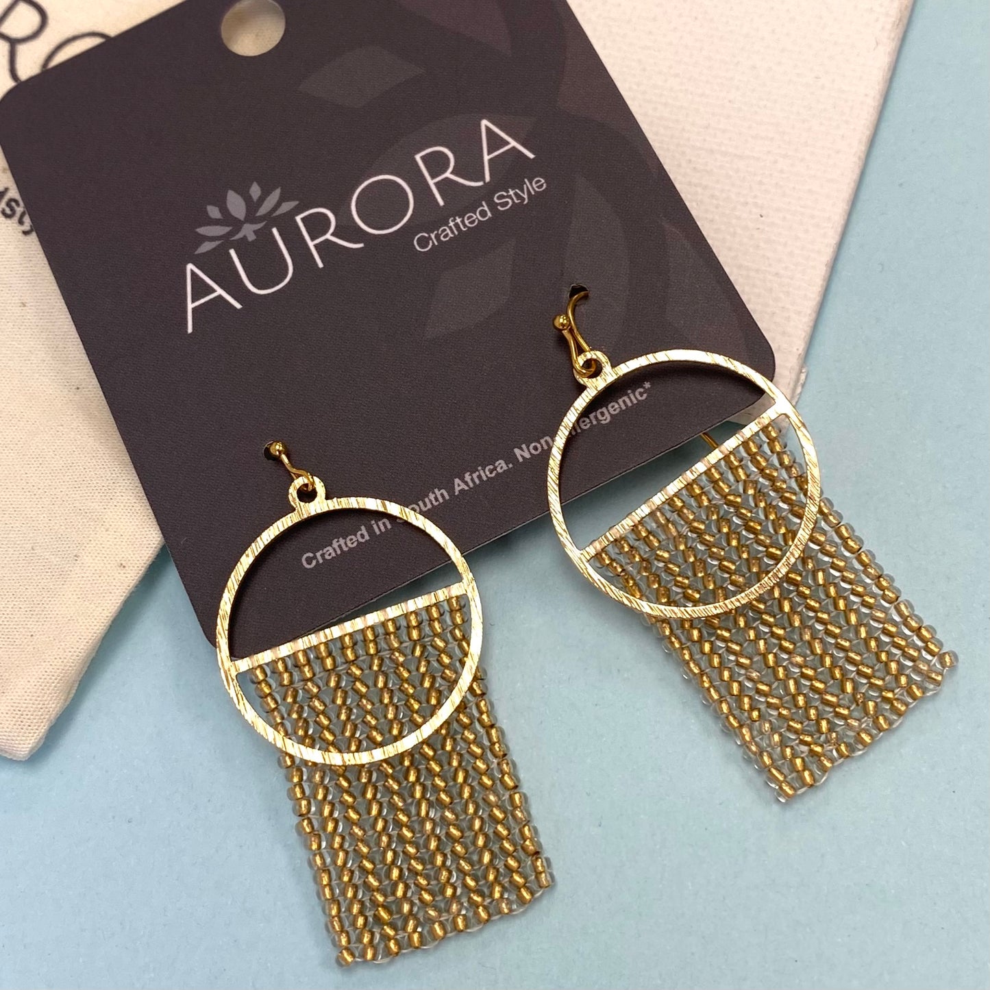 Aurora Crafted Style-Dusky Gold Split Orb (Gold)-Earrings-Aurora Crafted Jewellery-