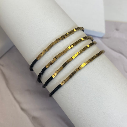 Aurora Crafted Style-Disco Bracelet in Gold and Black-BRACELETS-Aurora Crafted Jewellery-