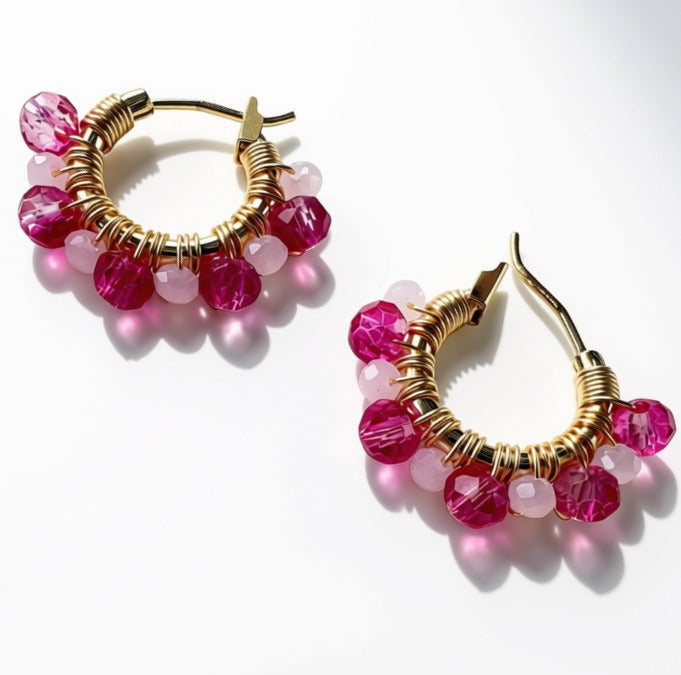 Aurora Crafted Style-Athena Hoops in Cotton Candy-Aurora Crafted Style-