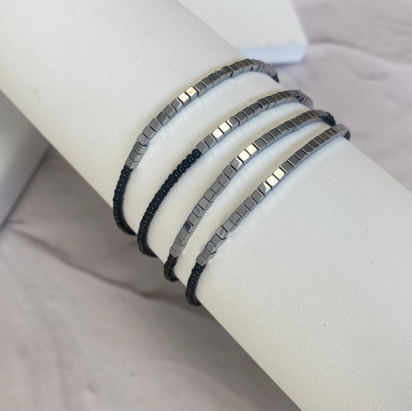 Aurora Crafted Style-Disco Bracelet in Silver and Black-BRACELETS-Aurora Crafted Jewellery-