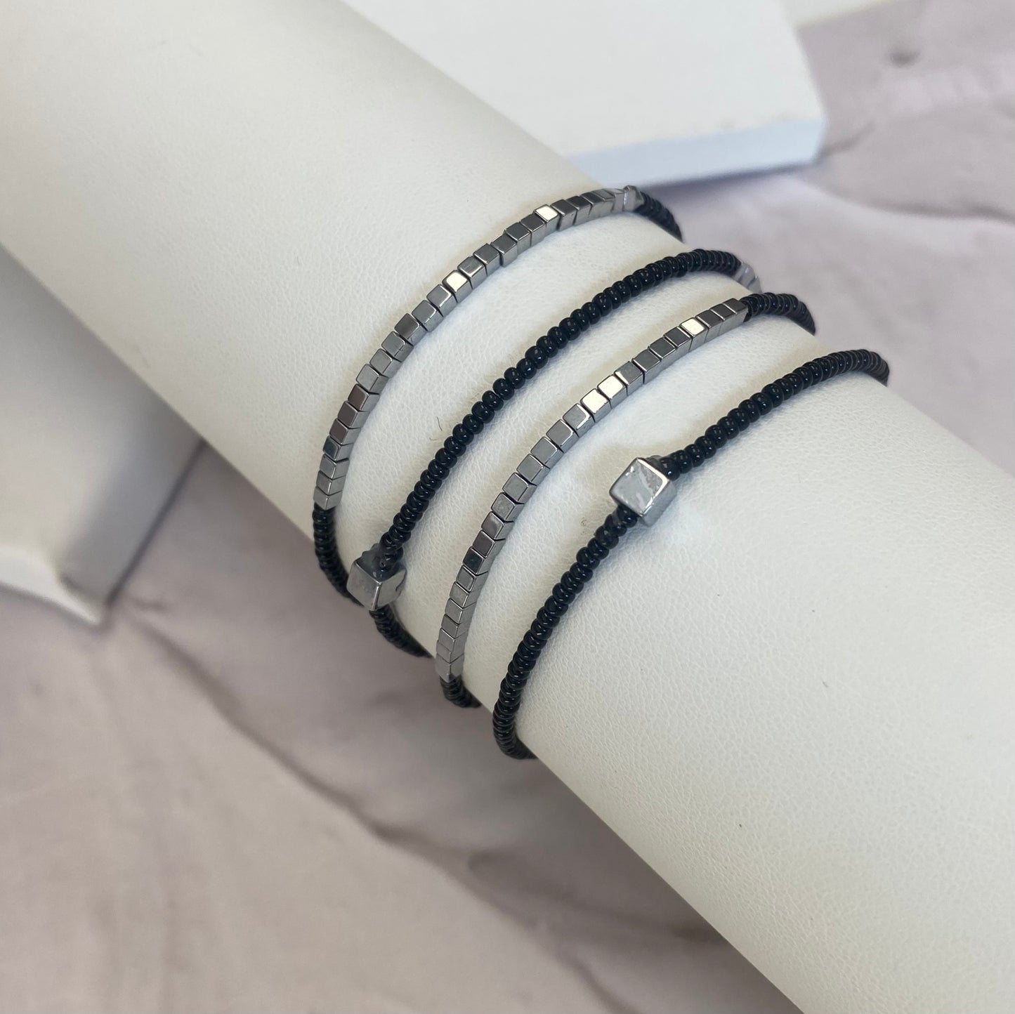 Aurora Crafted Style-Disco Bracelet in Silver and Black-BRACELETS-Aurora Crafted Jewellery-