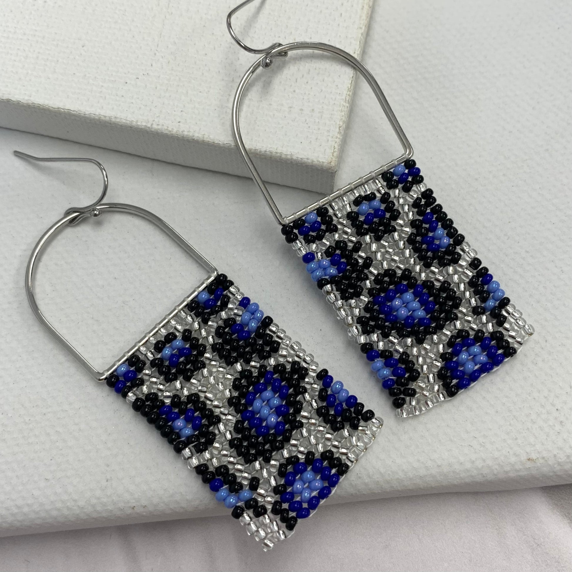 Aurora Crafted Style-Cobalt Bling Animal Instinct Horseshoe (Silver)-Earrings-Aurora Crafted Jewellery-