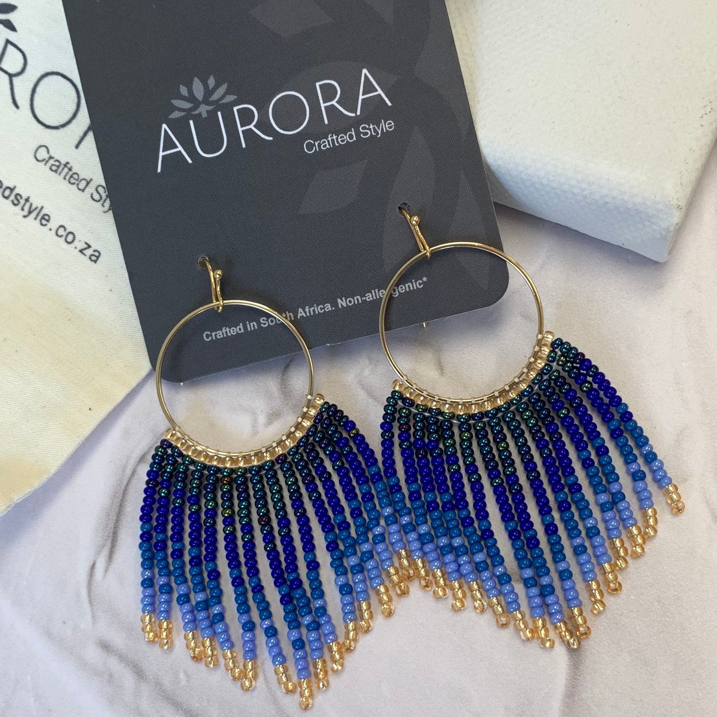Aurora Crafted Style-Festival Flair in Flamboyant Blue (Gold)-Earrings-Aurora Crafted Jewellery-