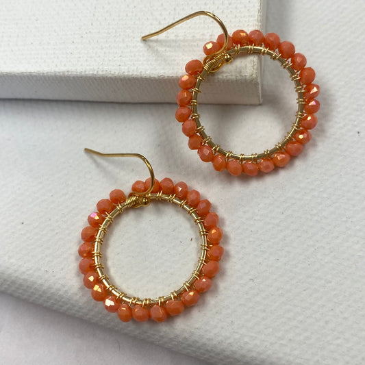 Aurora Crafted Style-Aurora Huggies in Coral (Gold)-Earrings-Aurora Crafted Jewellery-