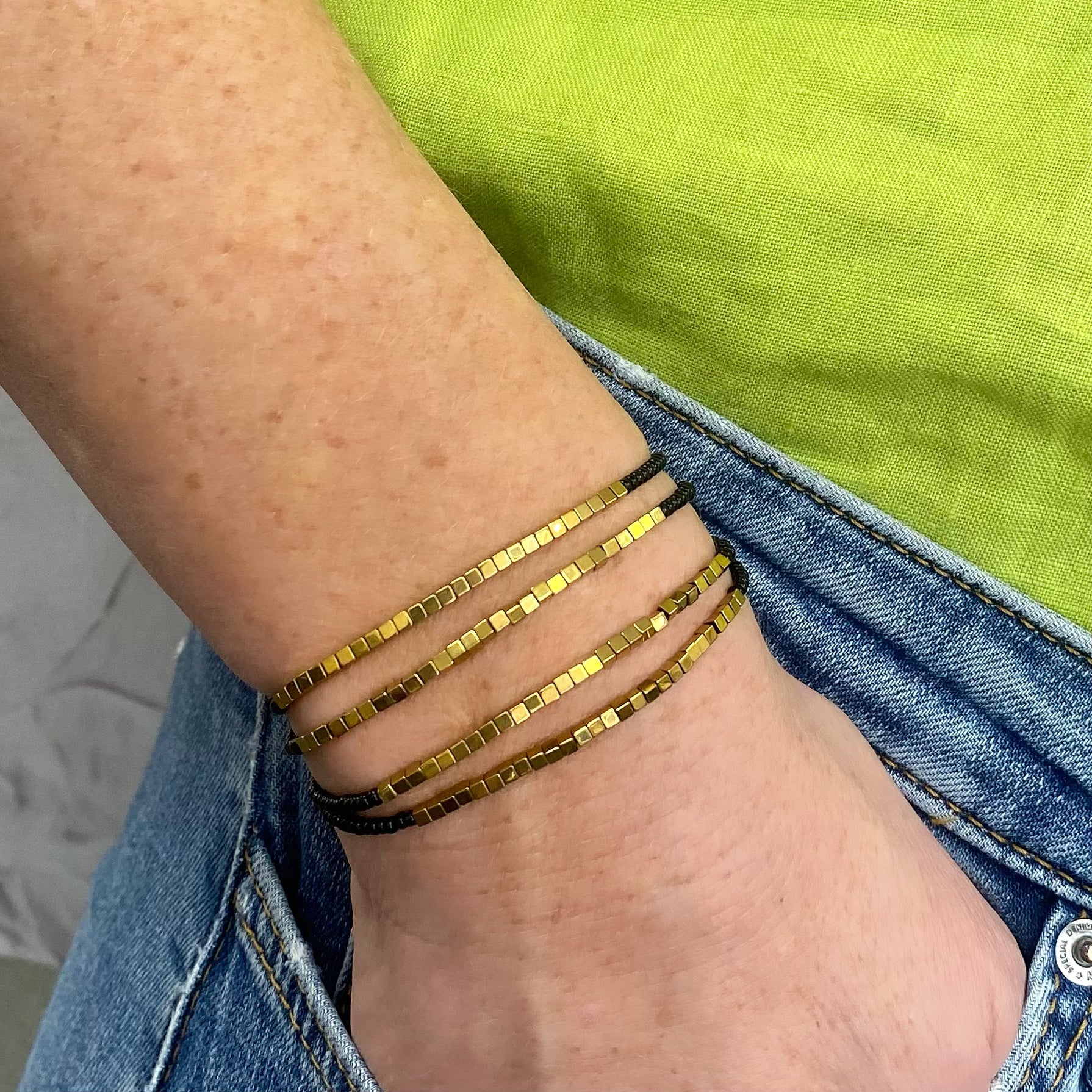 Aurora Crafted Style-Disco Bracelet in Gold and Black-BRACELETS-Aurora Crafted Jewellery-