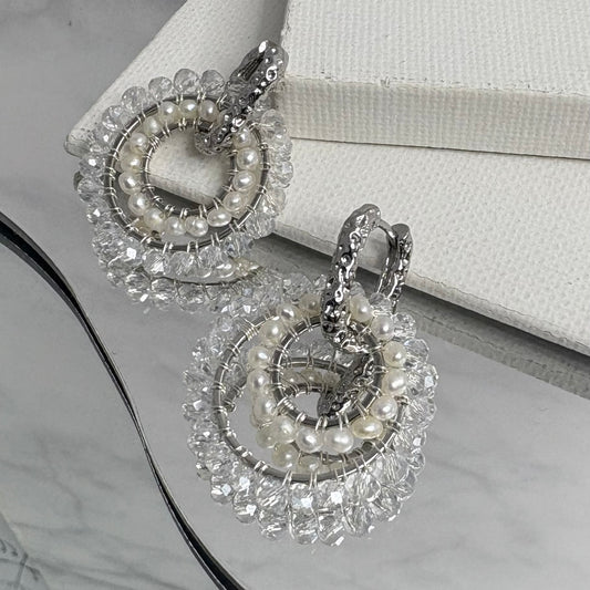 Aurora Crafted Style-4-You Princess Drop in Pearly Cinderella Slipper (silver)-Earrings-Aurora Crafted Jewellery-