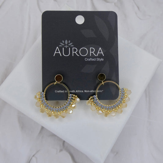 Aurora Crafted Style-Small Frida in Cream (Gold)-Earrings-Aurora Crafted Jewellery-