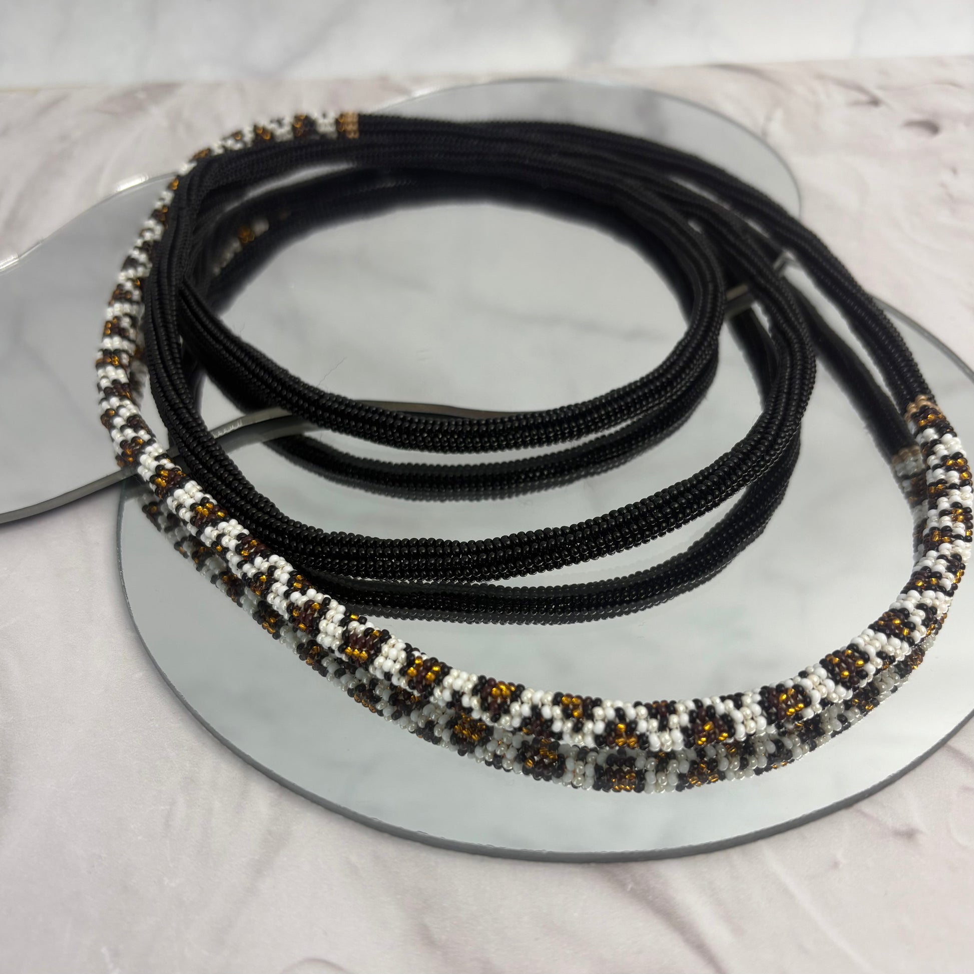 Aurora Crafted Style-Infinity Necklace Animal Instinct Black-NECKLACES-Aurora Crafted Jewellery-