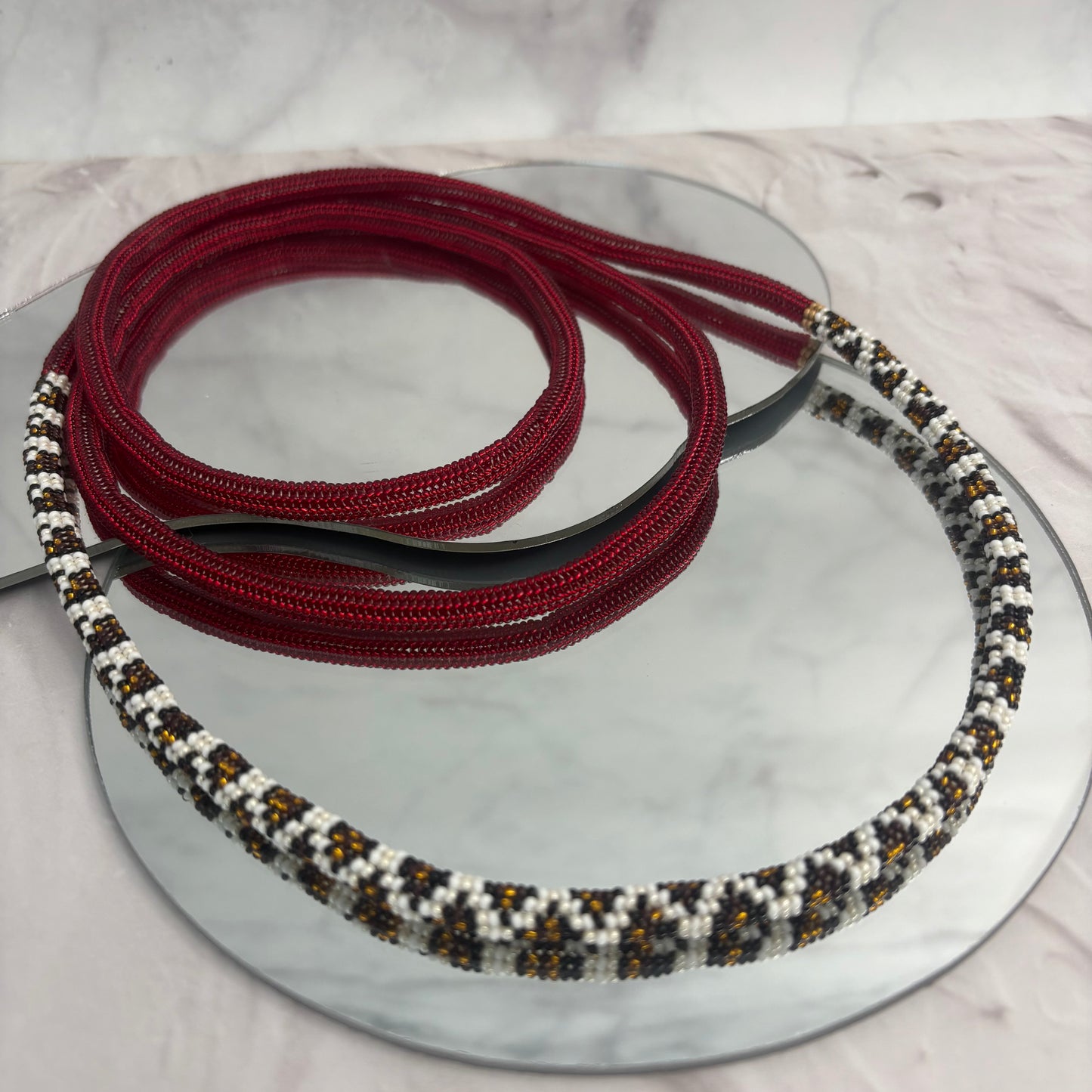 Aurora Crafted Style-Infinity Necklace Animal Instinct Bordeaux-NECKLACES-Aurora Crafted Jewellery-