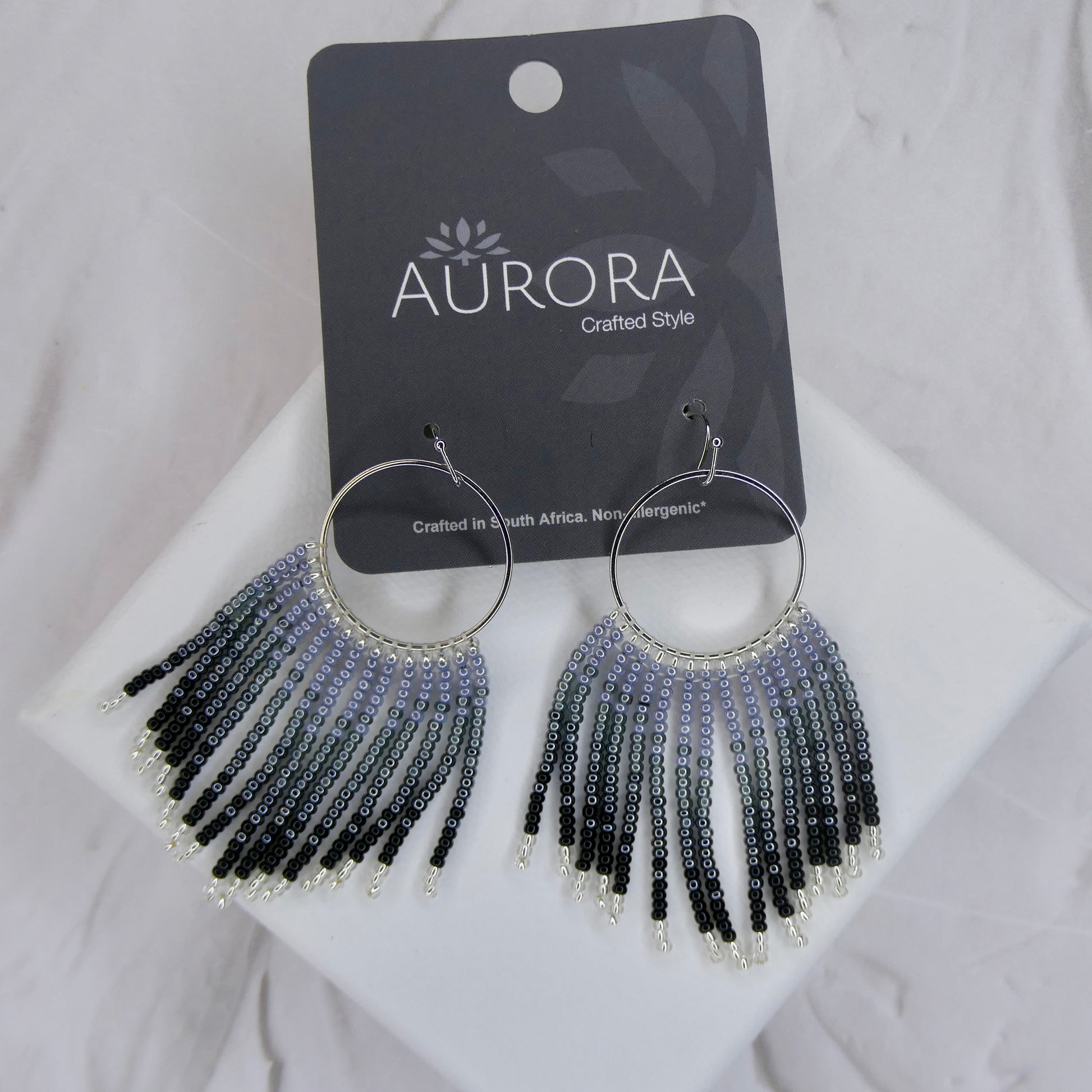 Aurora Crafted Style-Festival Flair in Frosted Slate (Silver)-Earrings-Aurora Crafted Jewellery-