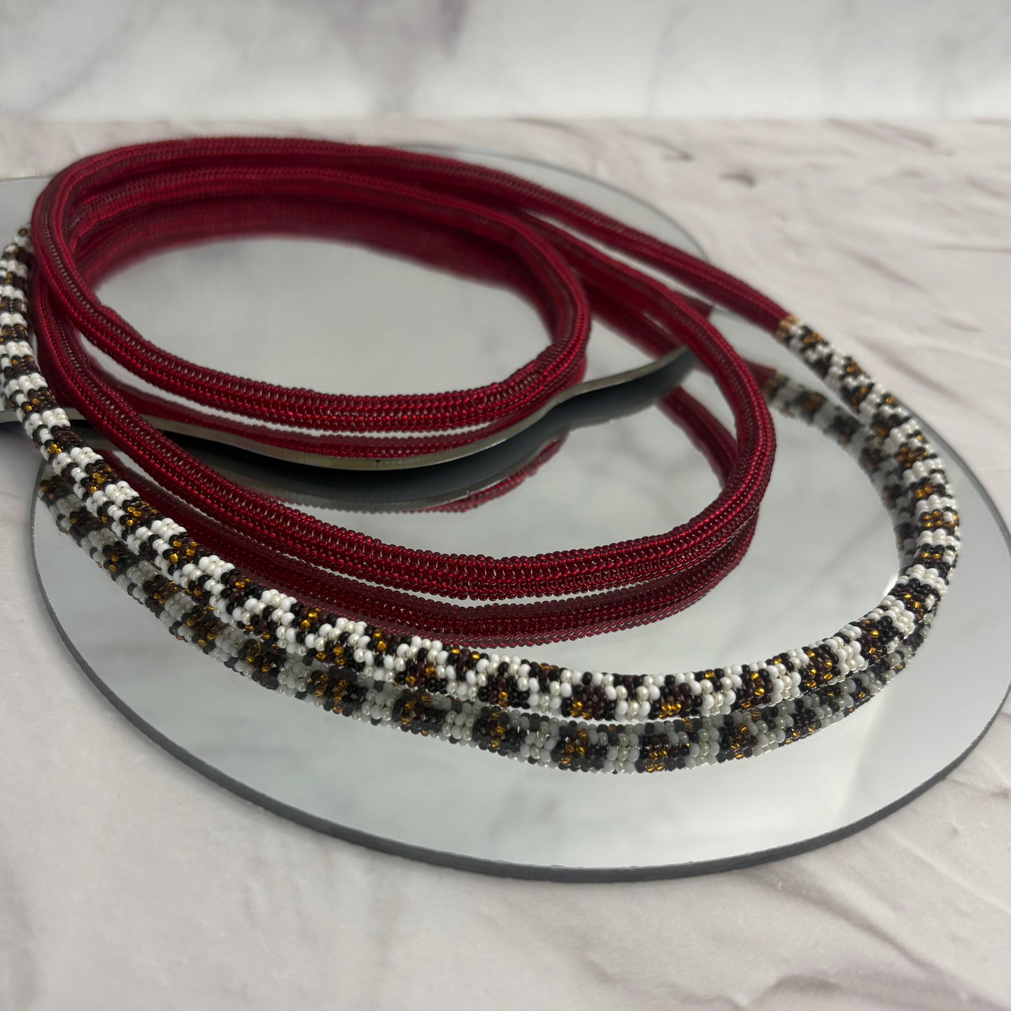 Aurora Crafted Style-Infinity Necklace Animal Instinct Bordeaux-NECKLACES-Aurora Crafted Jewellery-