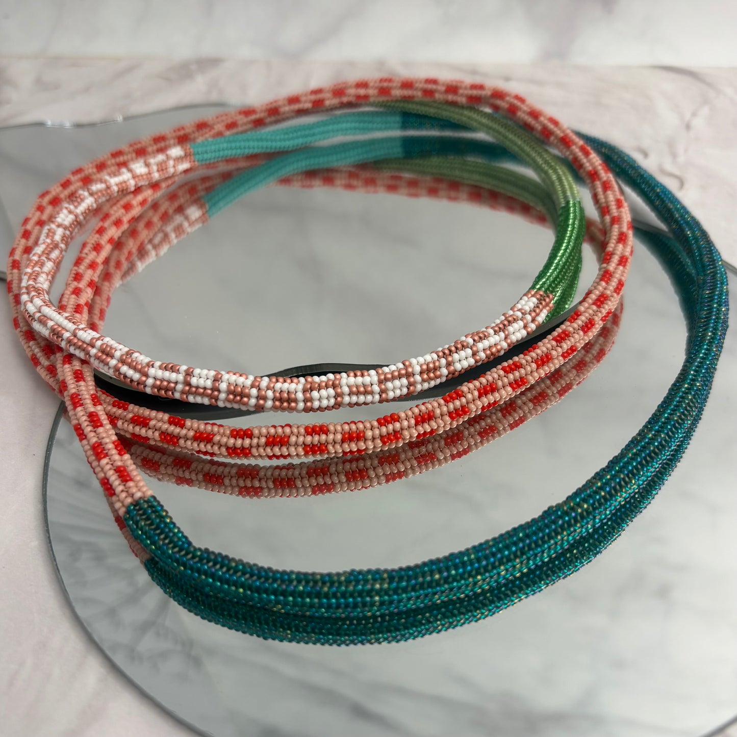 Aurora Crafted Style-Infinity Necklace Pretty Pinks & Pops of Other-NECKLACES-Aurora Crafted Jewellery-