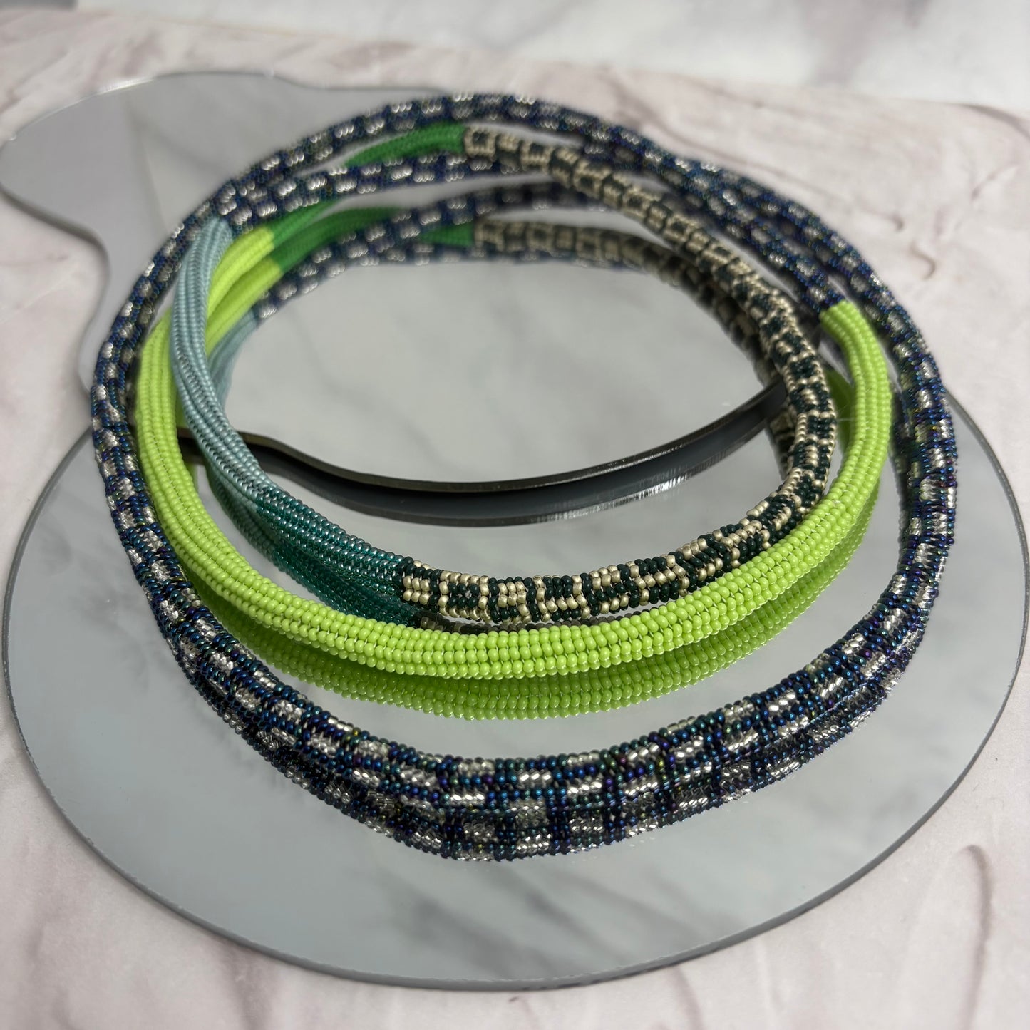 Aurora Crafted Style-Infinity Necklace Teals & Blues Appeal-NECKLACES-Aurora Crafted Jewellery-
