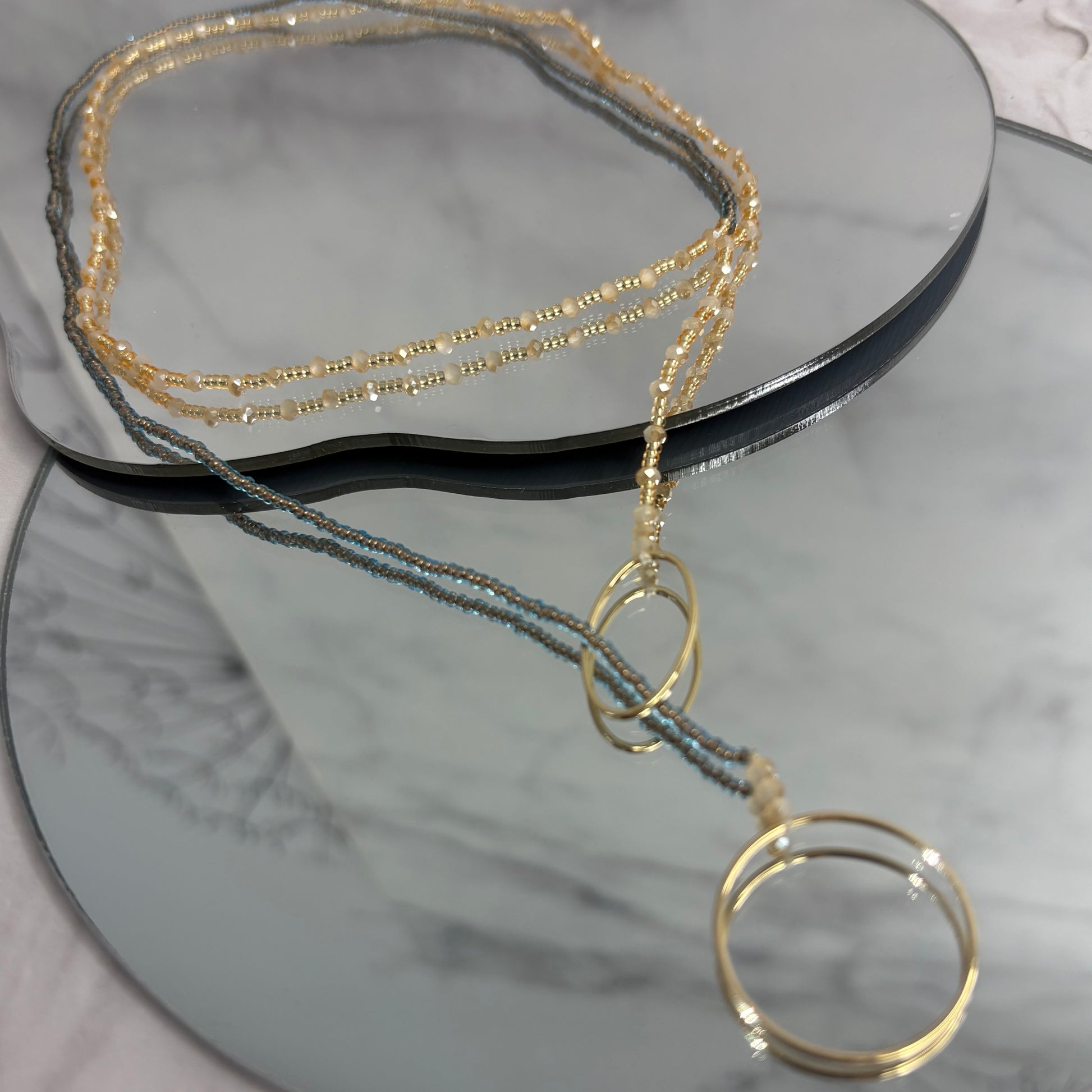 Aurora Crafted Style-Aurora Fob Necklace Nearly Nude (Gold)-NECKLACES-Aurora Crafted Style-