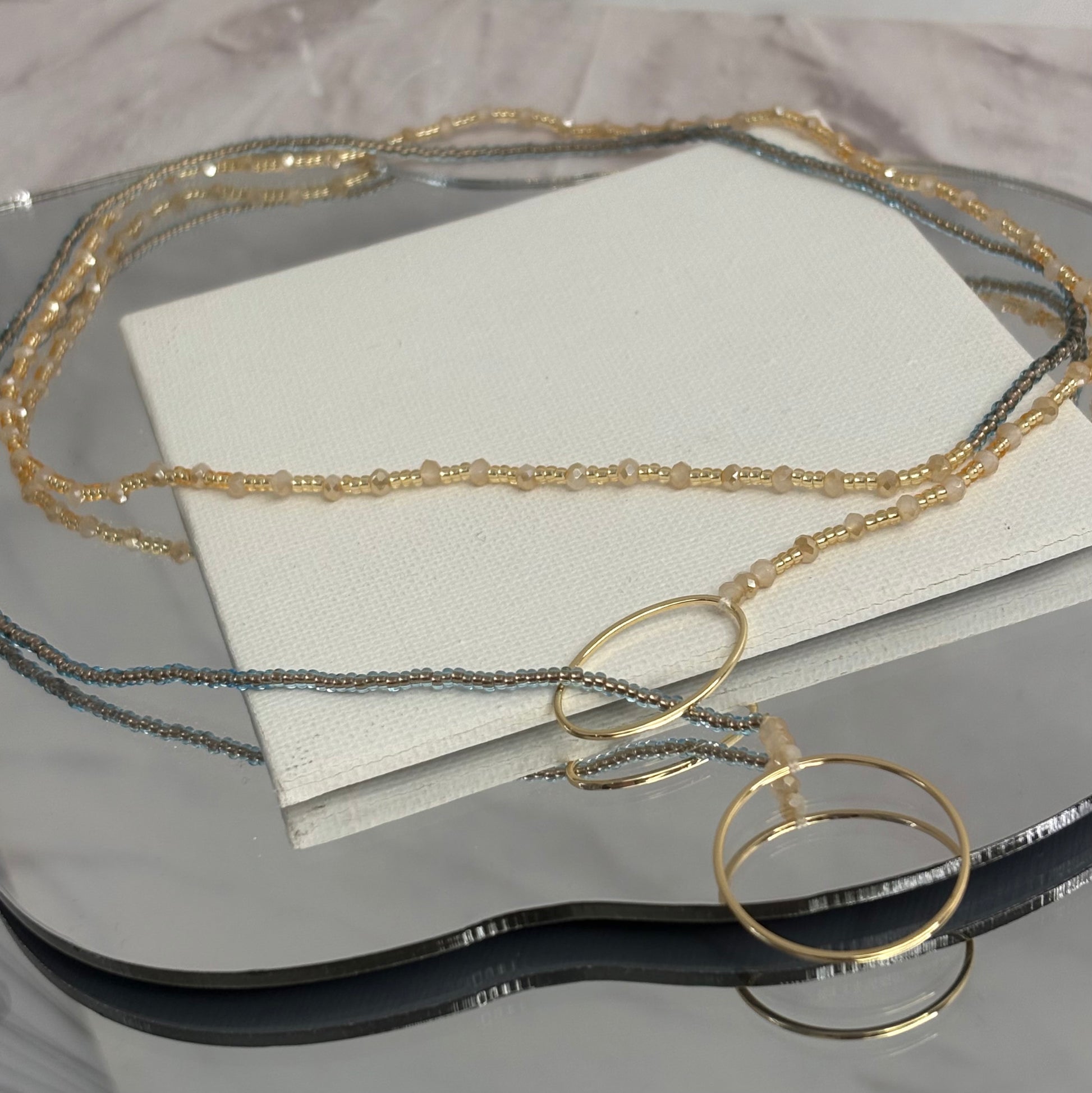 Aurora Crafted Style-Aurora Fob Necklace Nearly Nude (Gold)-NECKLACES-Aurora Crafted Style-