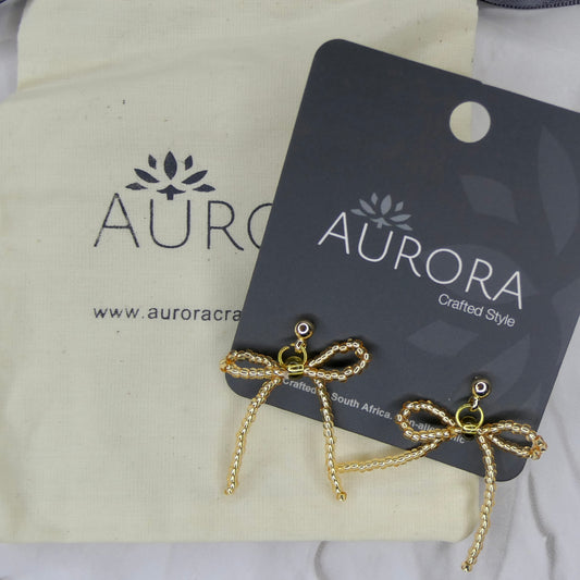 Aurora Crafted Style-The Mini Noya Bow in Gold (Gold)-Earrings-Aurora Crafted Jewellery-