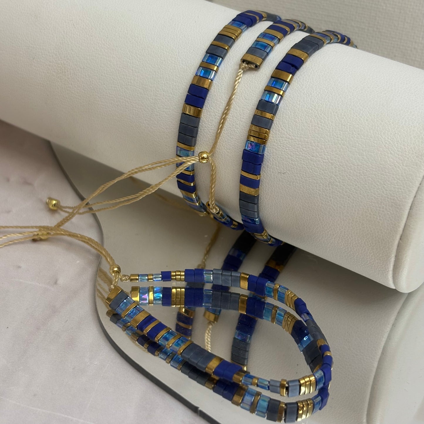 Aurora Crafted Style-Tila Bracelet Nautical Royalty (drawstring)-BRACELETS-Aurora Crafted Jewellery-