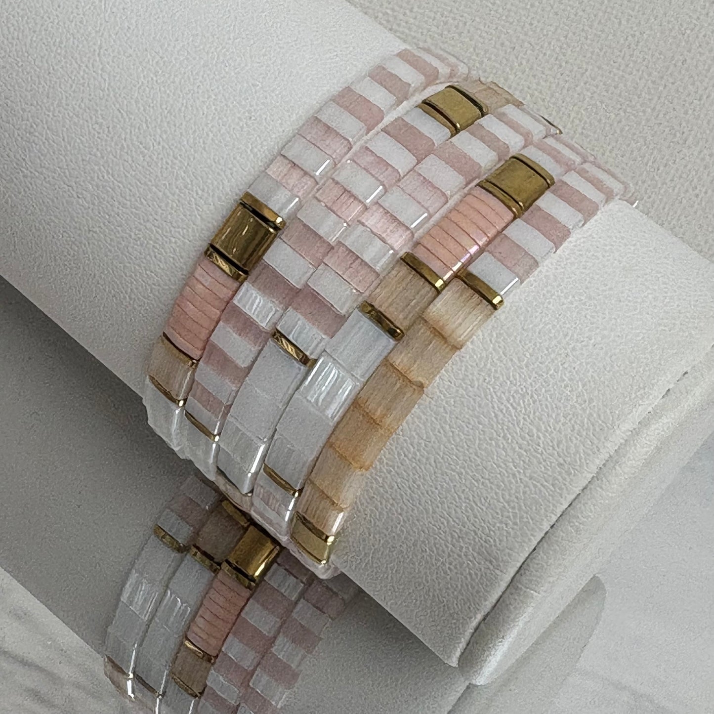 Aurora Crafted Style-Tila Bracelet Perfect Pinks-BRACELETS-Aurora Crafted Jewellery-