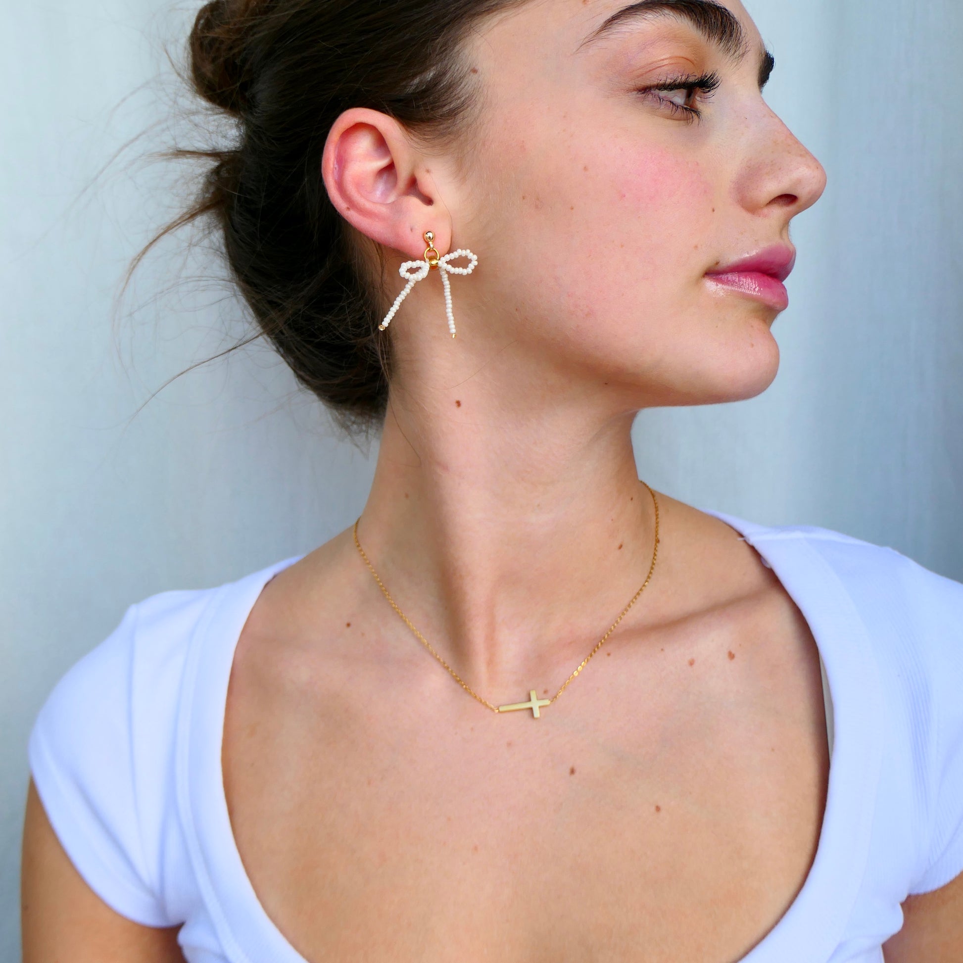Aurora Crafted Style-Waterproof Cross Necklace (Gold)-NECKLACES-Aurora Crafted Style-