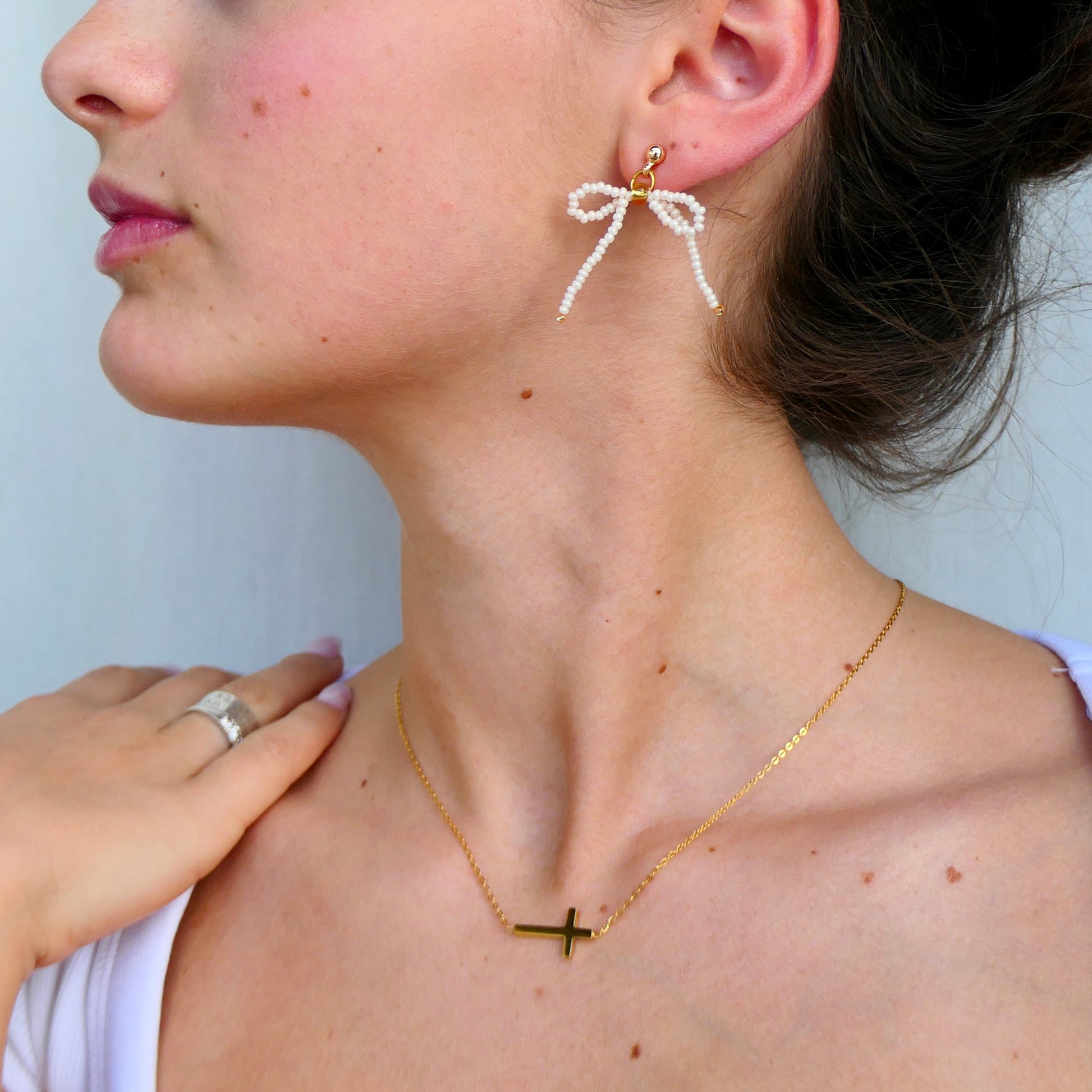Aurora Crafted Style-Waterproof Cross Necklace (Gold)-NECKLACES-Aurora Crafted Style-