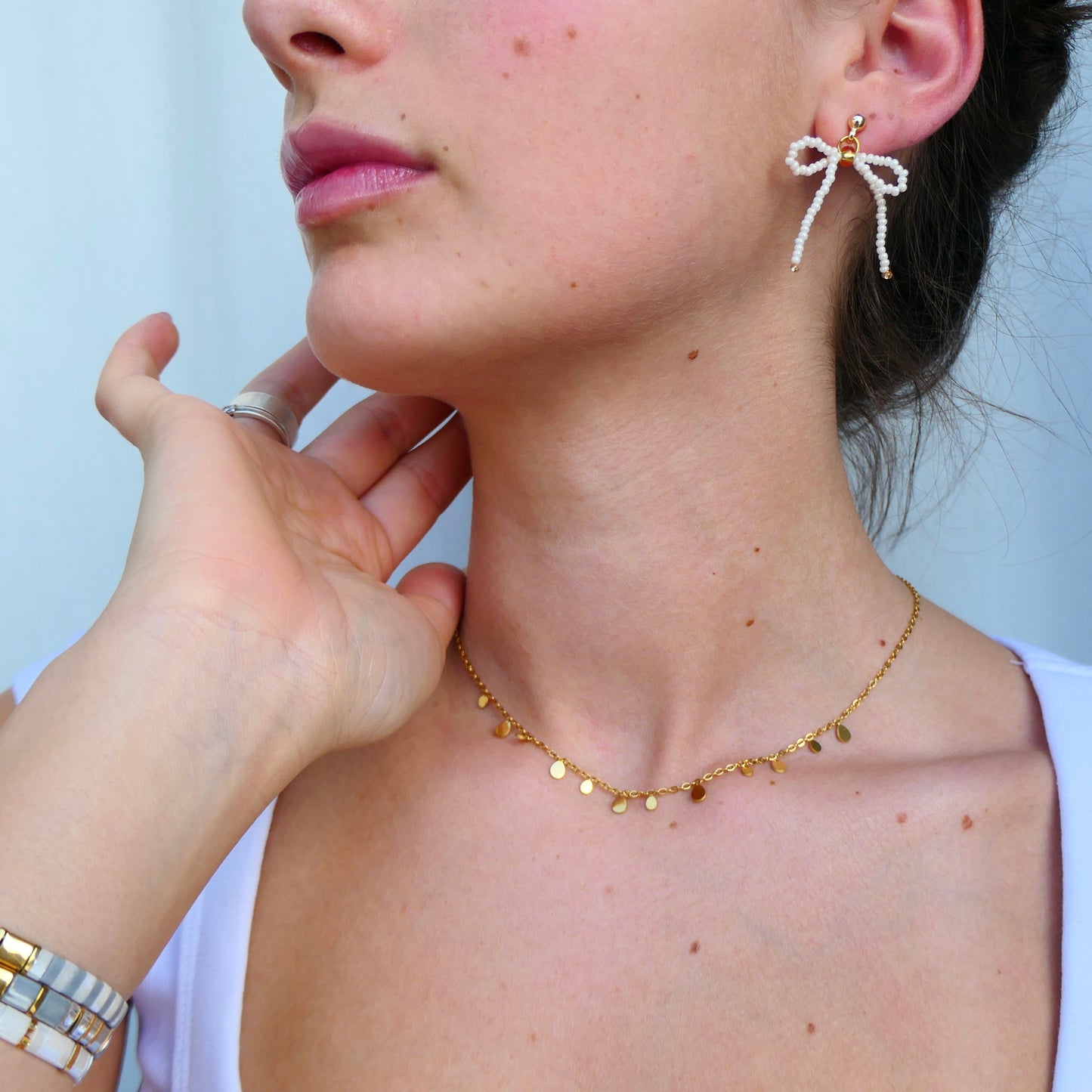Aurora Crafted Style-Waterproof Teardrop Necklace (Gold)-NECKLACES-Aurora Crafted Style-
