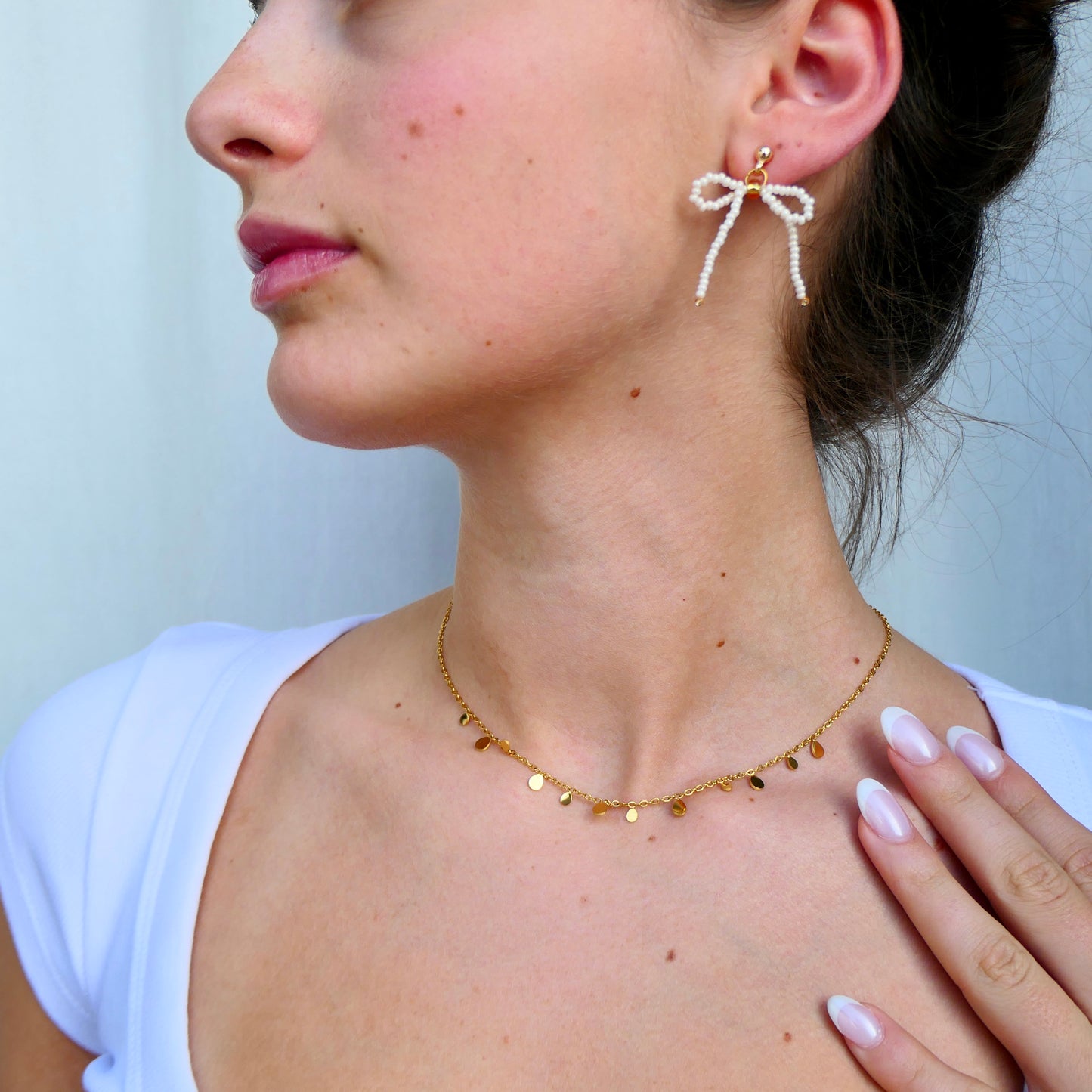 Aurora Crafted Style-Waterproof Teardrop Necklace (Gold)-NECKLACES-Aurora Crafted Style-