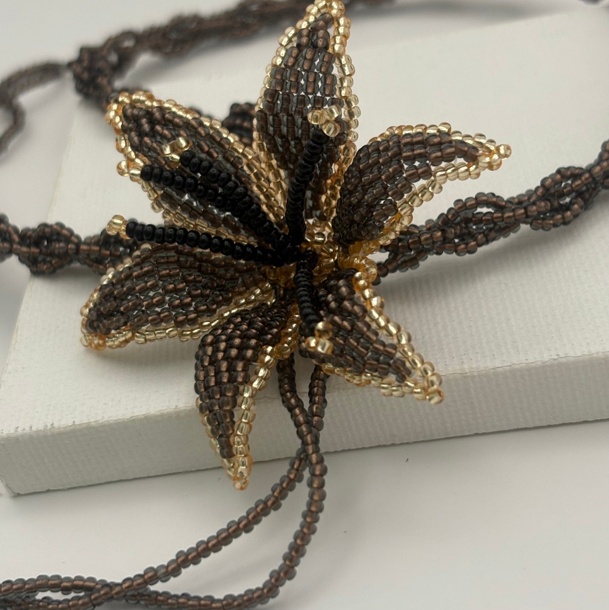 Aurora Crafted Style-Look at me Lily Necklace in Kahlua & Black (Copy)-NECKLACES-Aurora Crafted Jewellery-