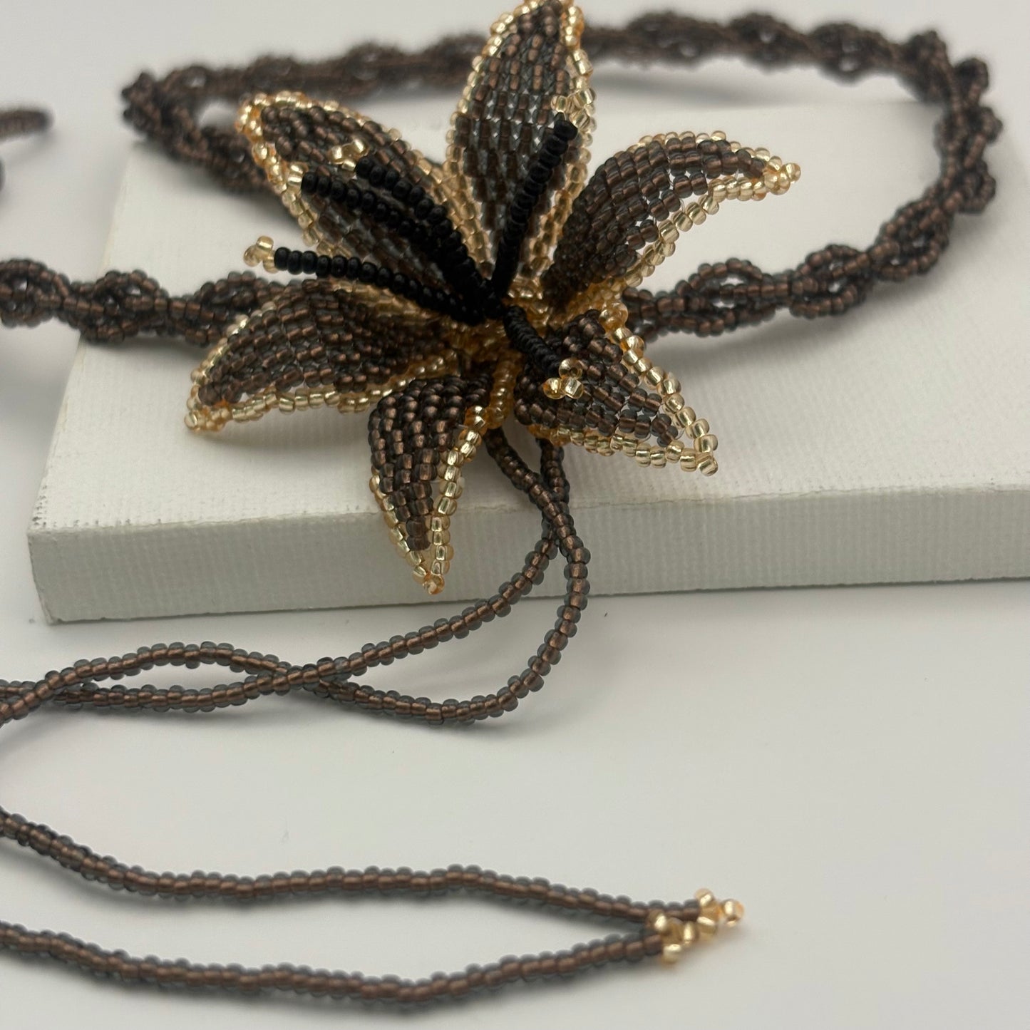 Aurora Crafted Style-Look at me Lily Necklace in Kahlua & Black (Copy)-NECKLACES-Aurora Crafted Jewellery-