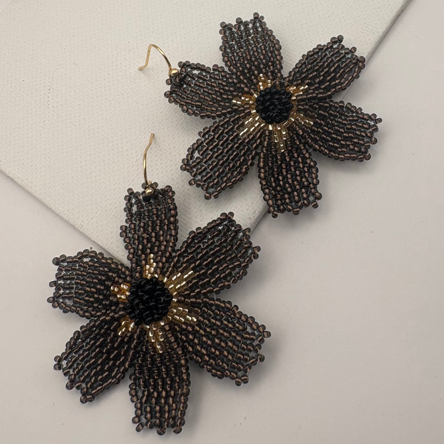 Aurora Crafted Style-Big Basic Bloom in Kahlua (Gold)-Earrings-Aurora Crafted Jewellery-