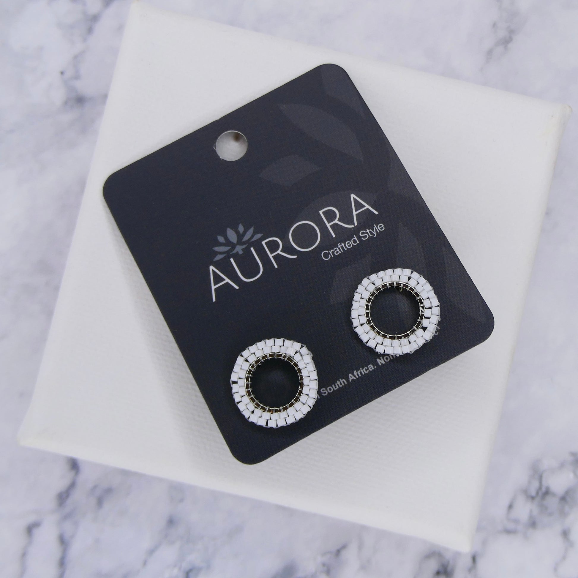 Aurora Crafted Style-Halo Stud White (Silver)-Aurora Crafted Style-