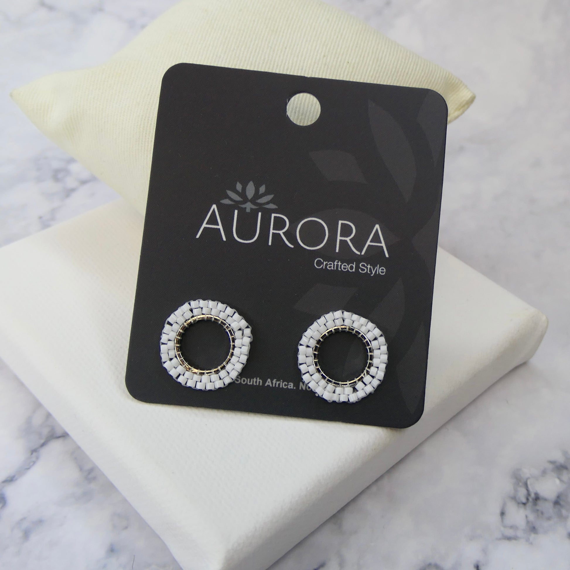 Aurora Crafted Style-Halo Stud White (Silver)-Aurora Crafted Style-
