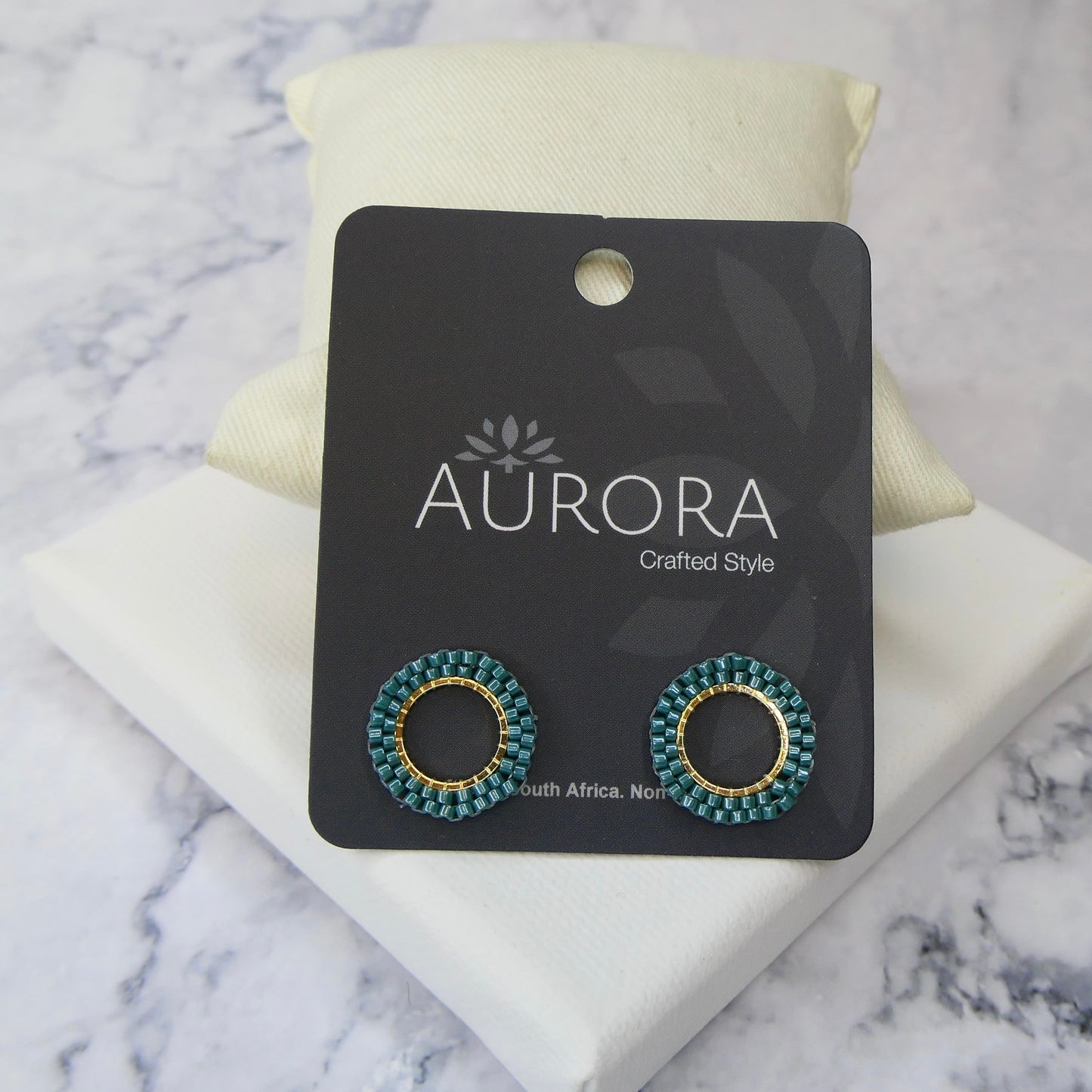 Aurora Crafted Style-Halo Stud Mystical Turquoise (Gold)-Aurora Crafted Style-