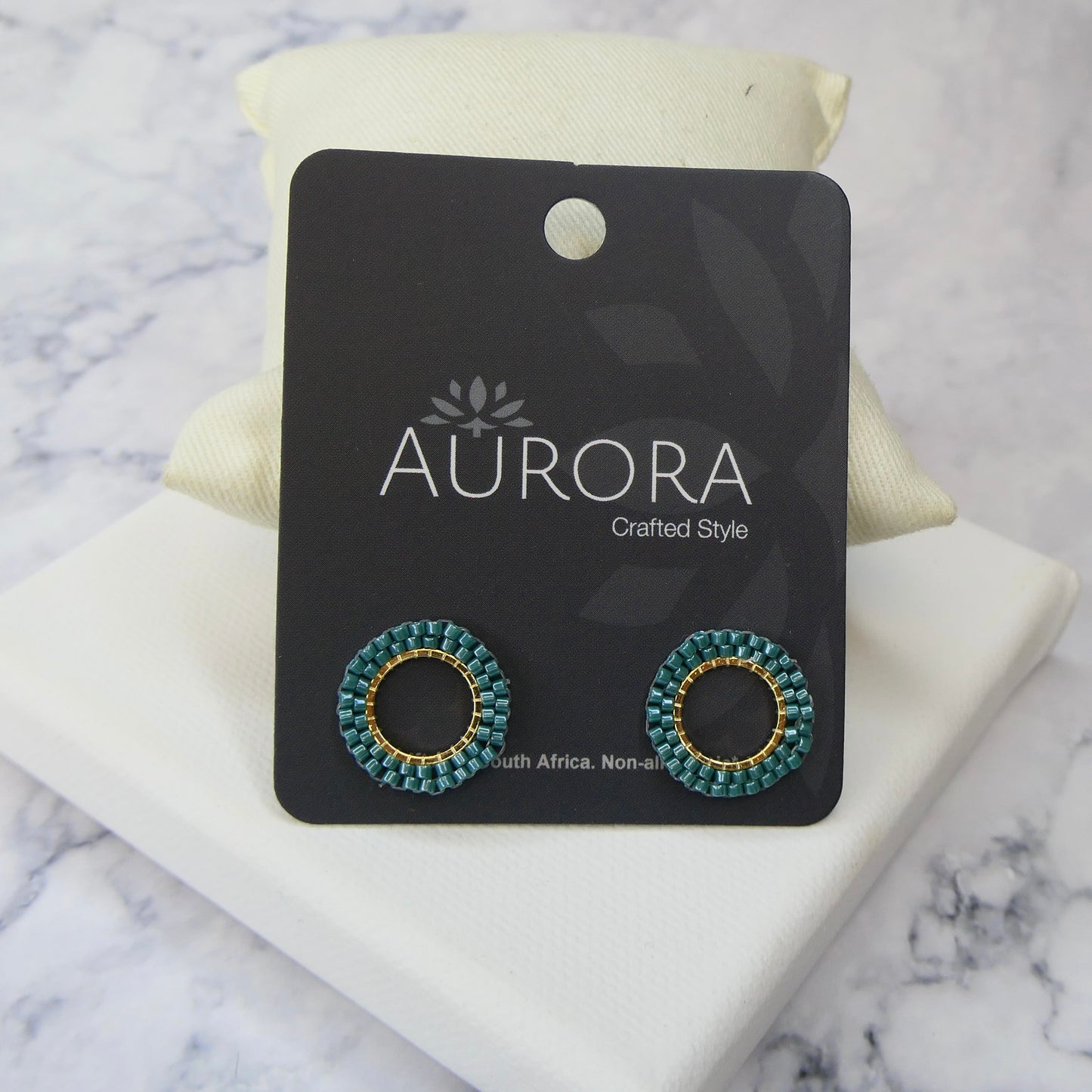 Aurora Crafted Style-Halo Stud Mystical Turquoise (Gold)-Aurora Crafted Style-