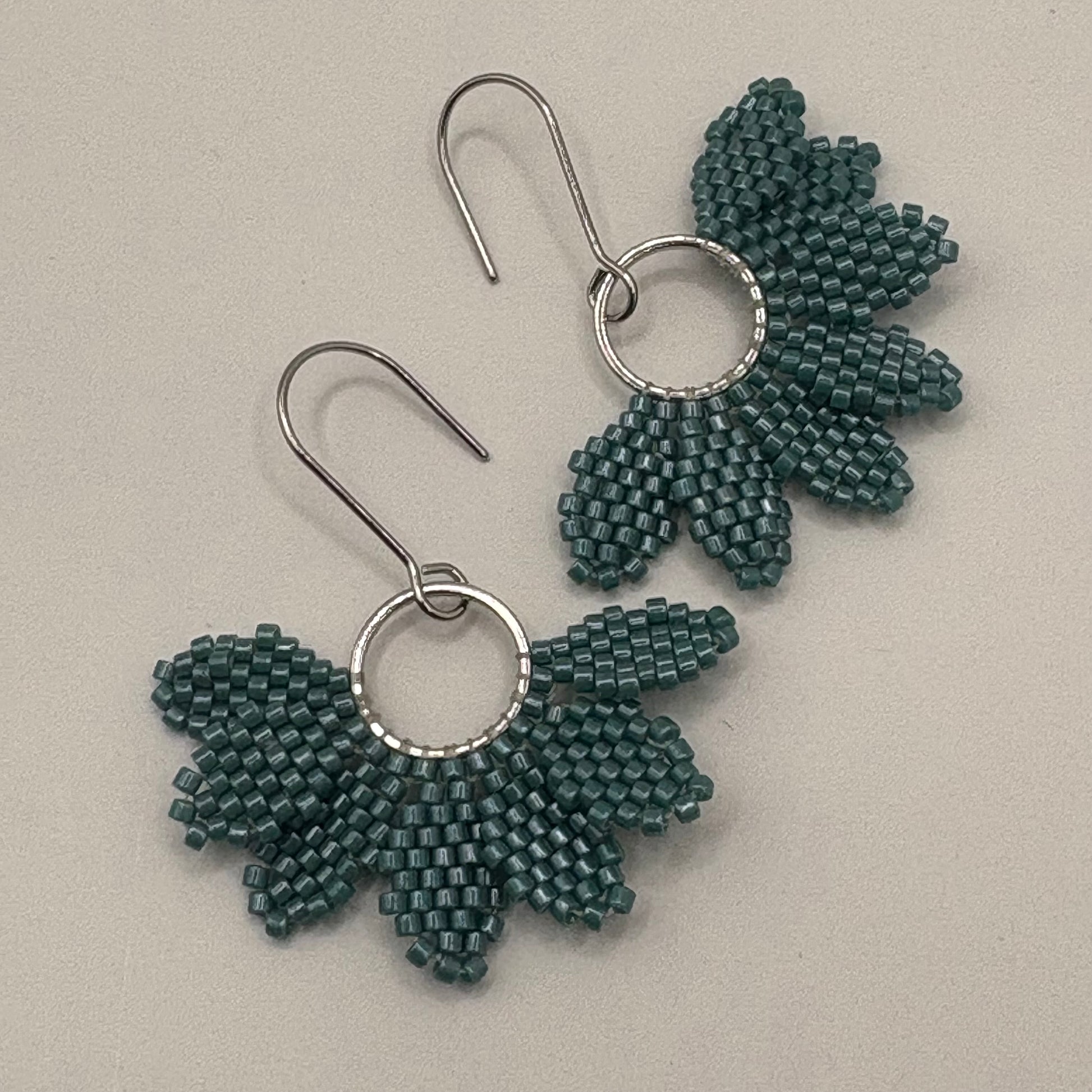 Aurora Crafted Style-Floral Wreath in Sage (Silver)-Earrings-Aurora Crafted Jewellery-