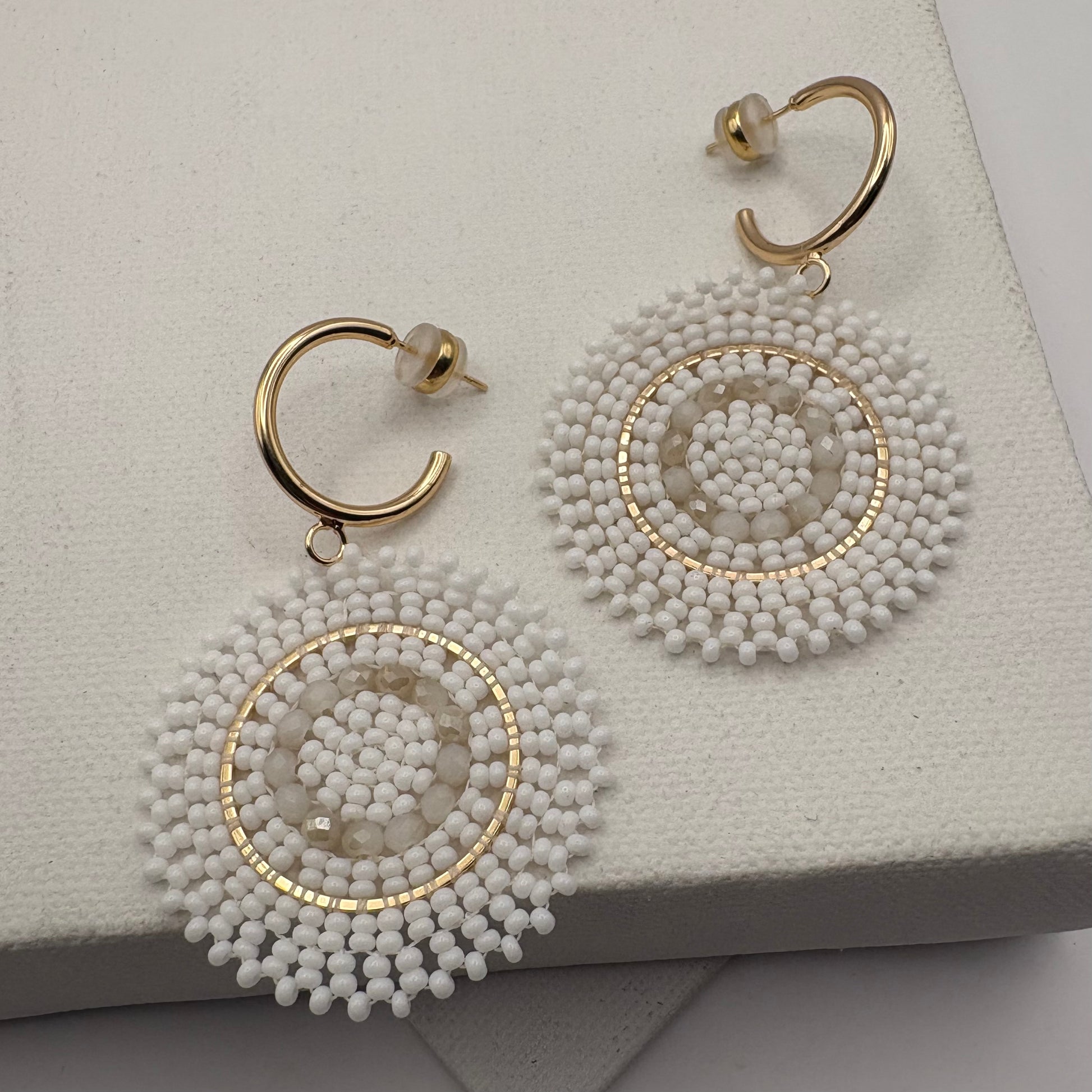 Aurora Crafted Style-Full Moon Reloaded in Angel White (gold)-Earrings-Aurora Crafted Jewellery-