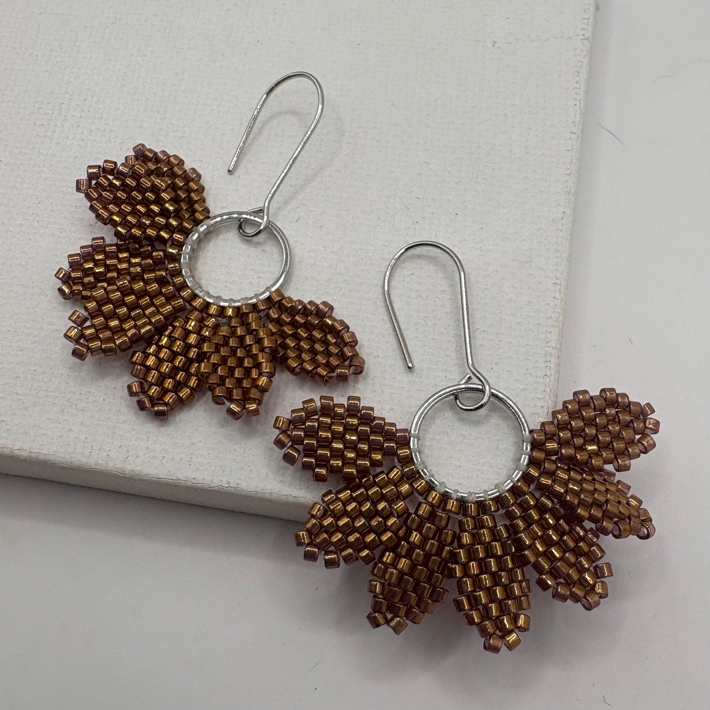 Aurora Crafted Style-Floral Wreath in Copper (Silver)-Earrings-Aurora Crafted Jewellery-