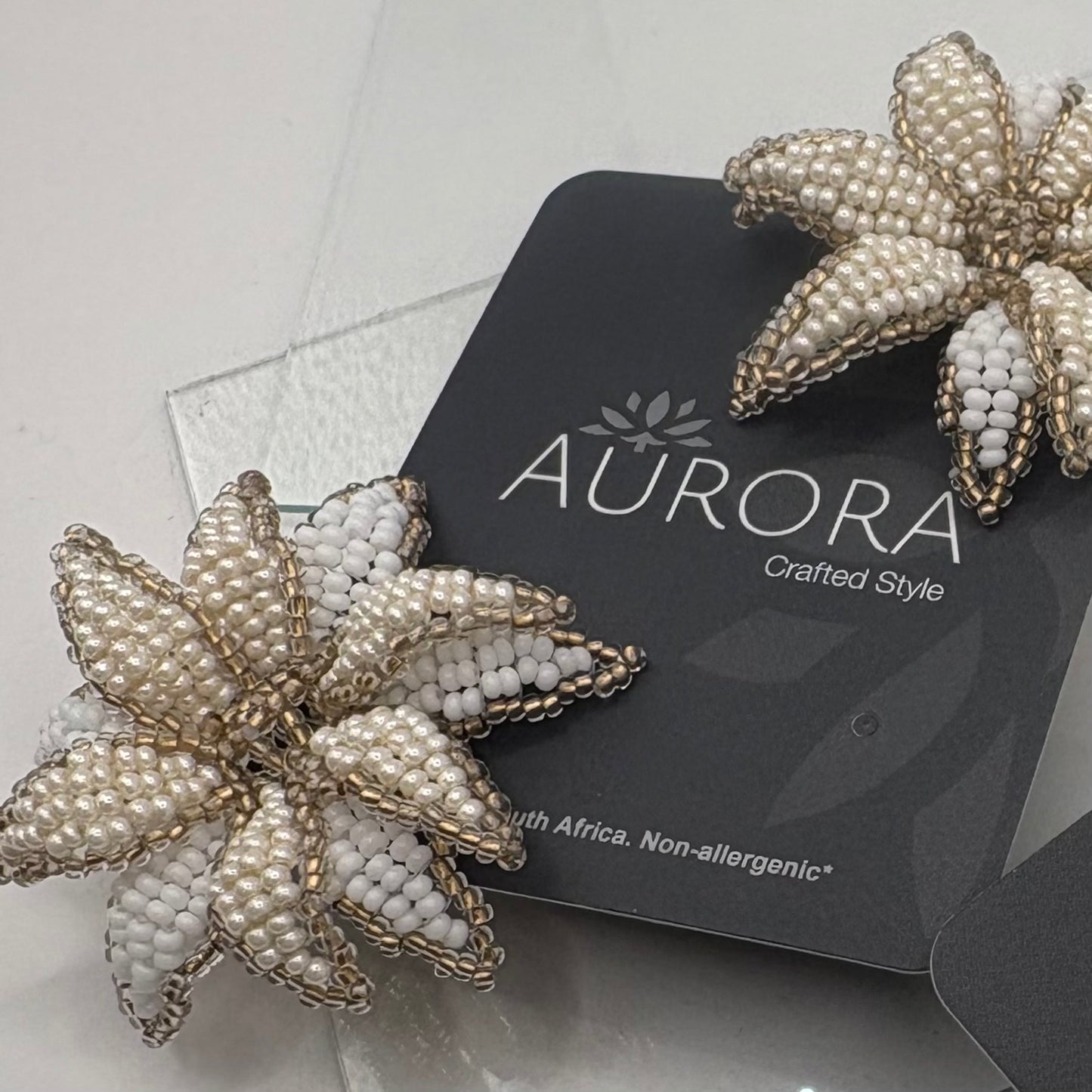 Aurora Crafted Style-Look at me Lily Earring in Angelic Whites (Gold)-Earrings-Aurora Crafted Jewellery-