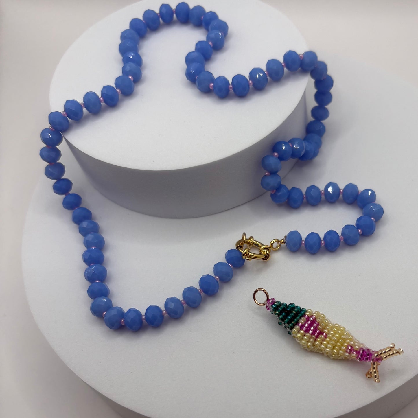 Aurora Crafted Style-Lola Bubbles Necklace in Dory Blue (Gold)-NECKLACES-Aurora Crafted Style-