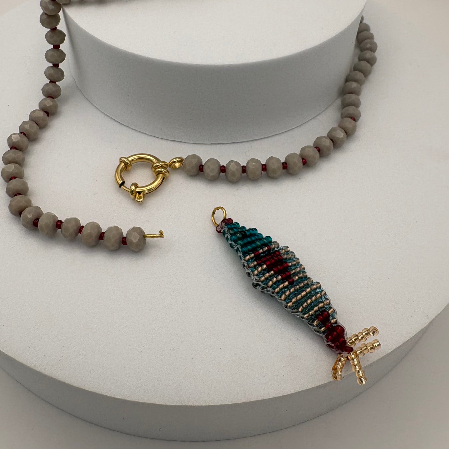 Aurora Crafted Style-Lola Bubbles Necklace in Barracuda Beige (Gold)-NECKLACES-Aurora Crafted Style-