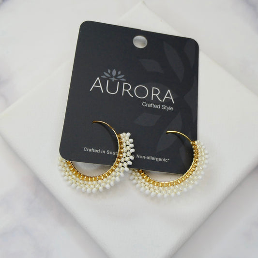 Aurora Crafted Style-Boho Hoop Pearly White-Aurora Crafted Style-