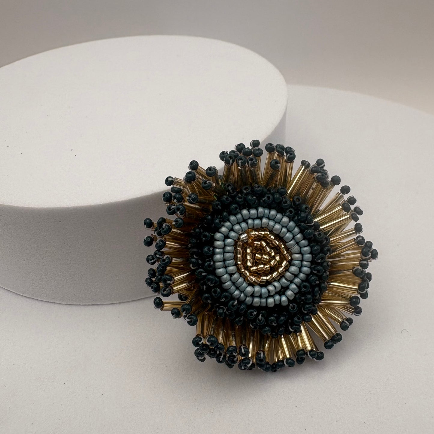Aurora Crafted Style-Darling Dahlia Brooch in Tell Tale Teal-Earrings-Aurora Crafted Jewellery-