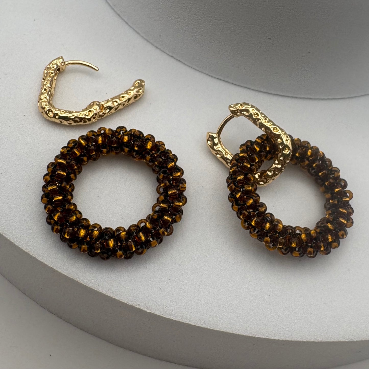 Aurora Crafted Style-Princess Drop in Medium Roast Mocha (Gold)-Earrings-Aurora Crafted Jewellery-