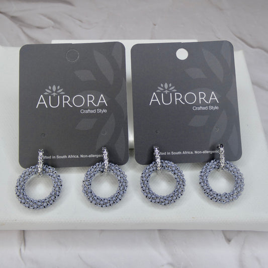 Aurora Crafted Style-Princess Drop in Smokey Blue (Silver)-Earrings-Aurora Crafted Jewellery-
