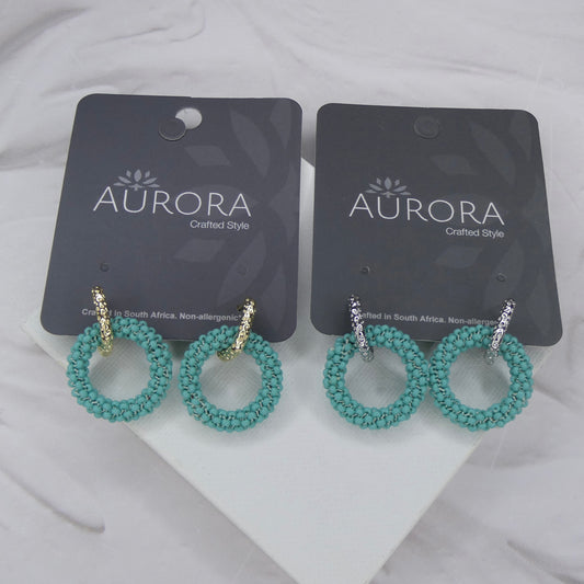 Aurora Crafted Style-Princess Drop in Turquoise (Gold)-Earrings-Aurora Crafted Jewellery-