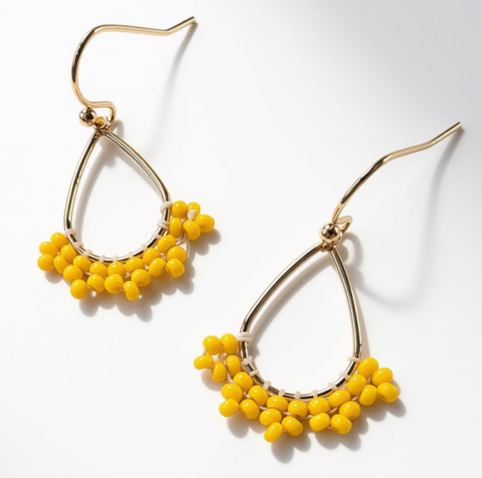 Aurora Crafted Style-Lady Lacie in Sunshine Yellow (Gold)-Earrings-Aurora Crafted Jewellery-
