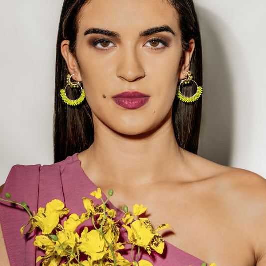 Aurora Crafted Style-Go-to Gal in Lime (Gold)-Earrings-Aurora Crafted Jewellery-