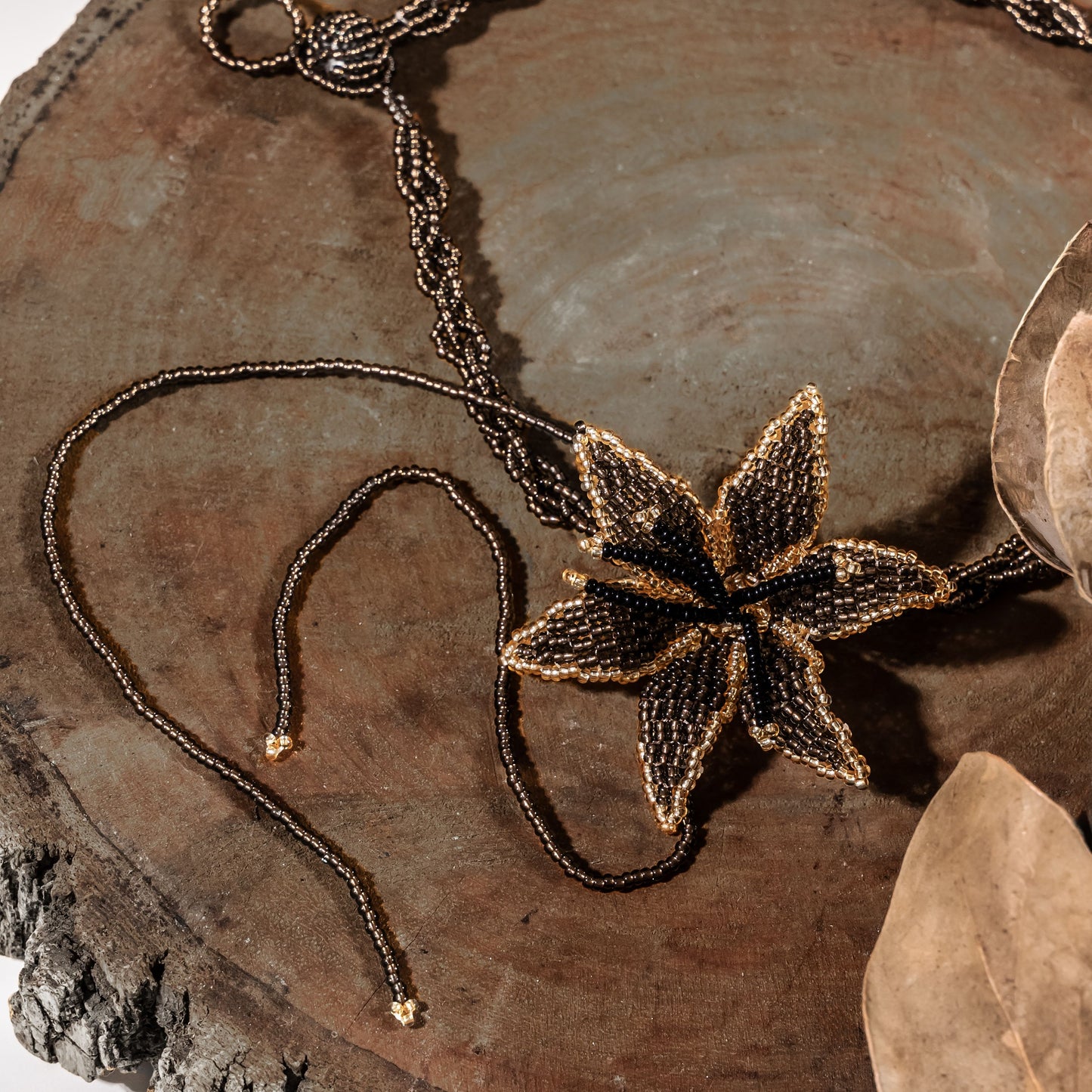 Aurora Crafted Style-Look at me Lily Necklace in Kahlua & Black (Copy)-NECKLACES-Aurora Crafted Jewellery-