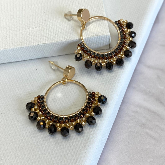 Aurora Crafted Style-Small Frida in Soft Brown (Gold)-Earrings-Aurora Crafted Jewellery-